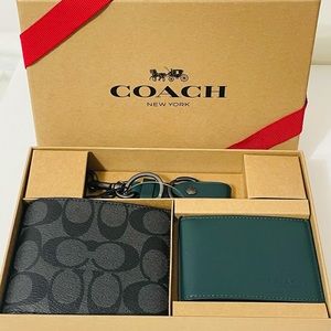 NWT Coach Boxed 3 in 1 Wallet Gift Set in Colorblock Signature Canvas
